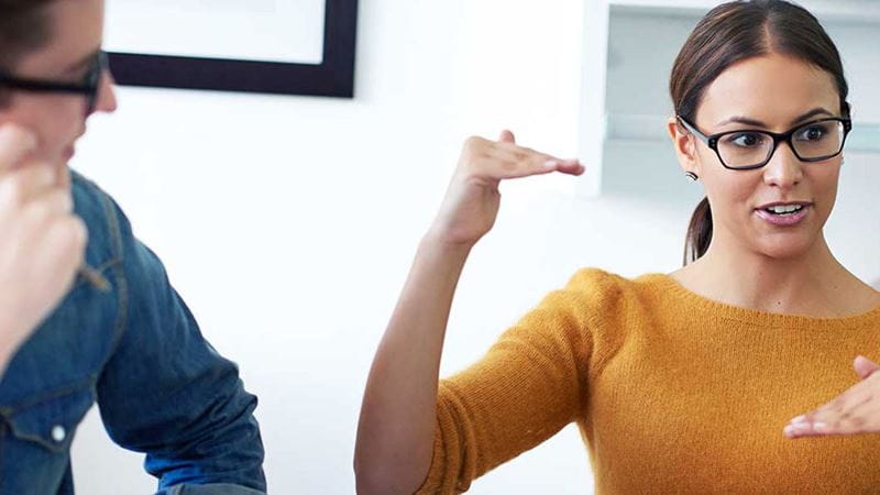 Woman discussing health insurance