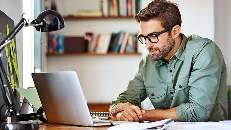Young man on laptop