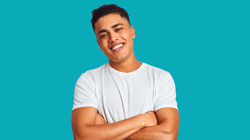 Young man smiling