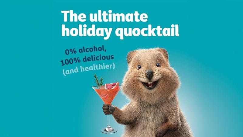 Quokka holding a cocktail