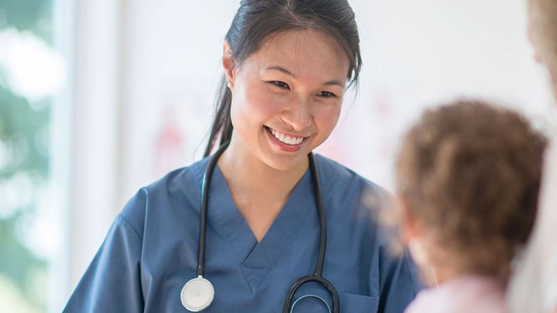Doctor with child patient