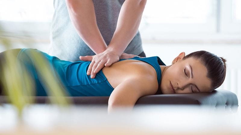 Woman getting a massage