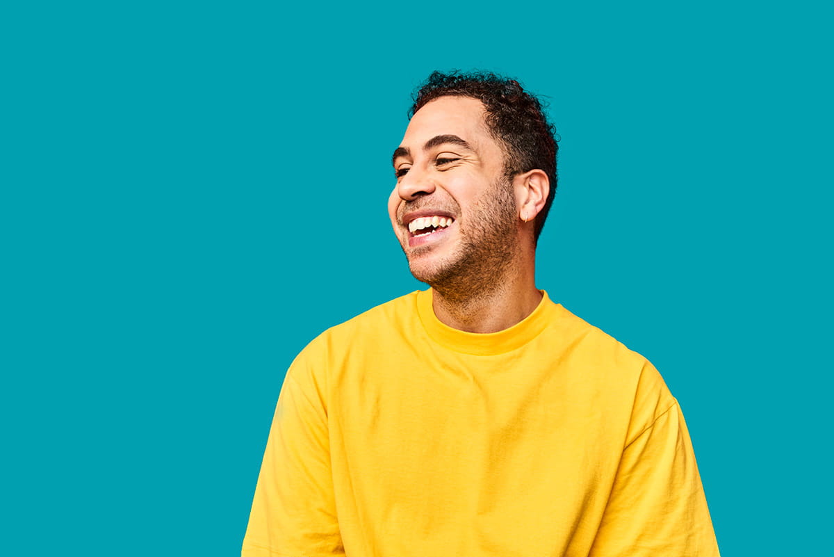 Young guy smiling