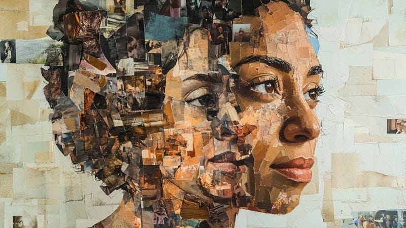 Collage of multiple faces using smaller images