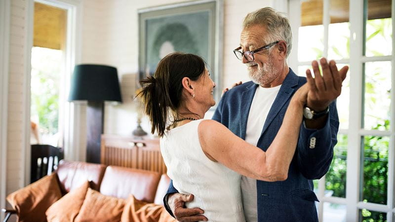 Older couple dancing