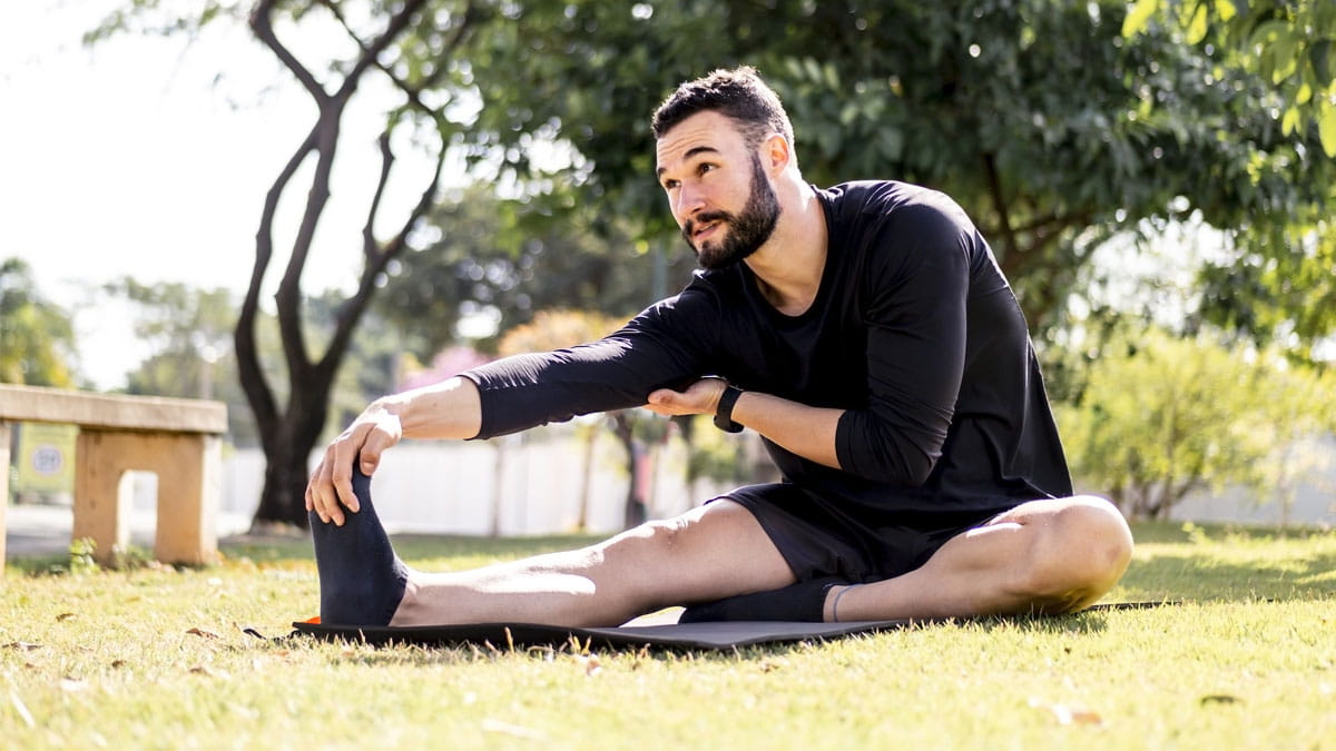 Man stretching