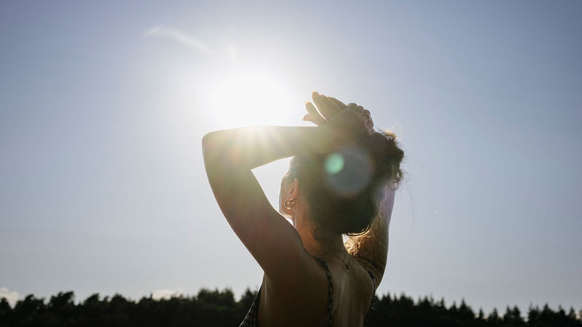 Woman gazing at the sky