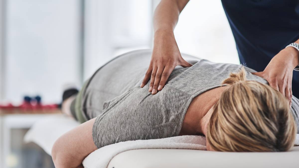 Woman receiving a remedial massage from HBF Physio
