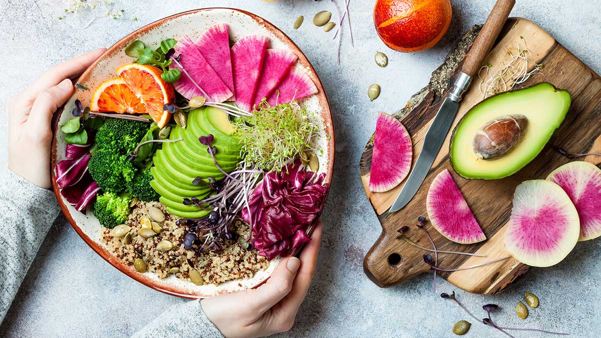 Plate of healthy food