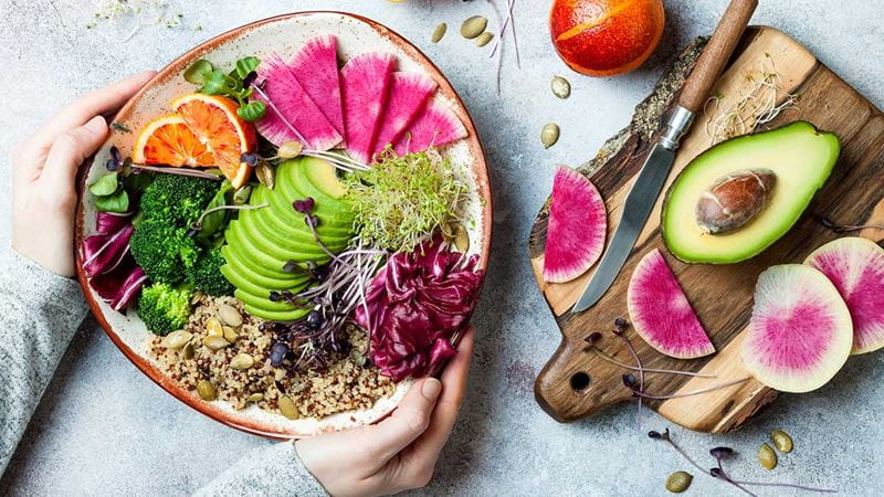 Plate of healthy food