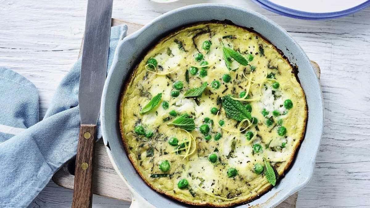 Cottage cheese and mint omelette