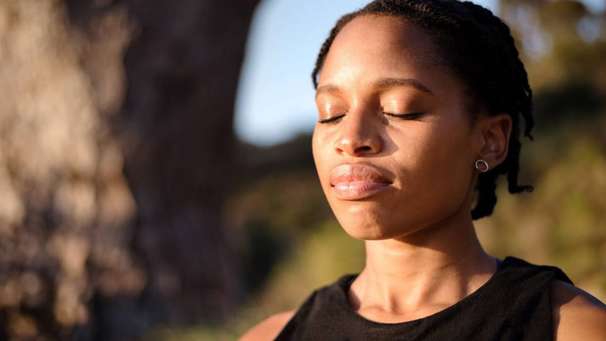 Woman looking after her mental health