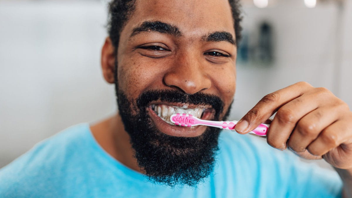 Man brushing his teeth