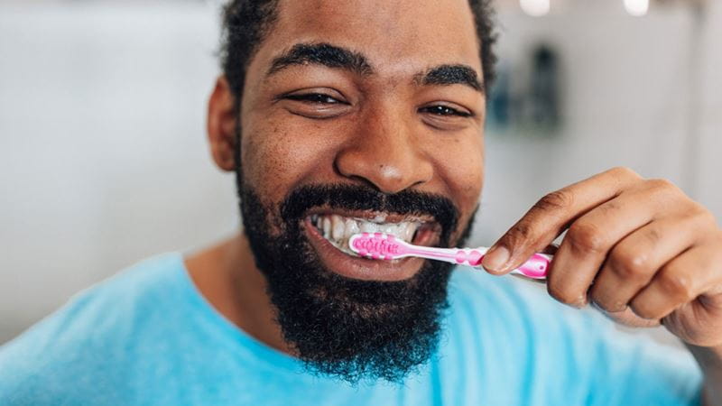 Man brushing his teeth