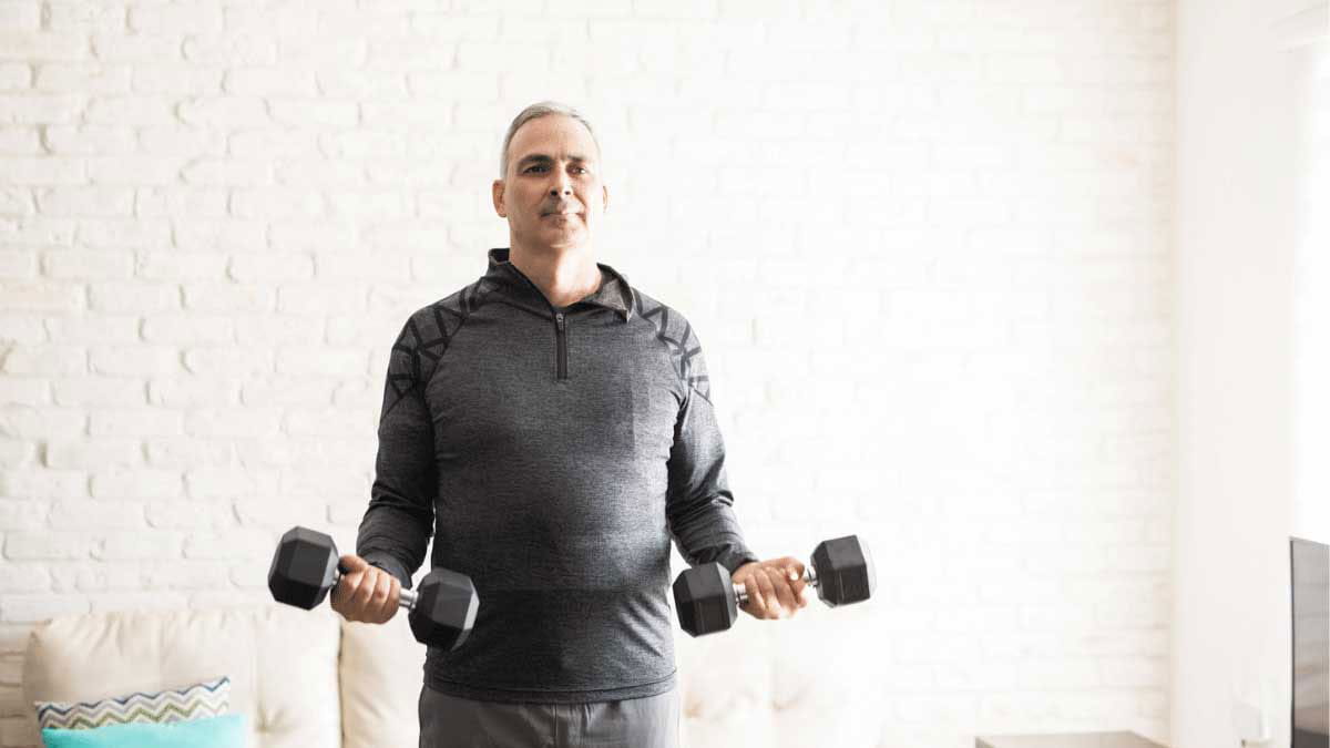 Man lifting dumbells