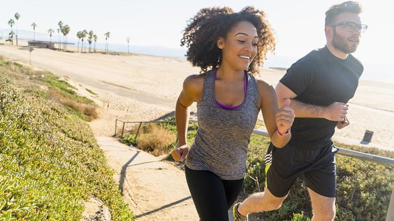 Couple going for a run