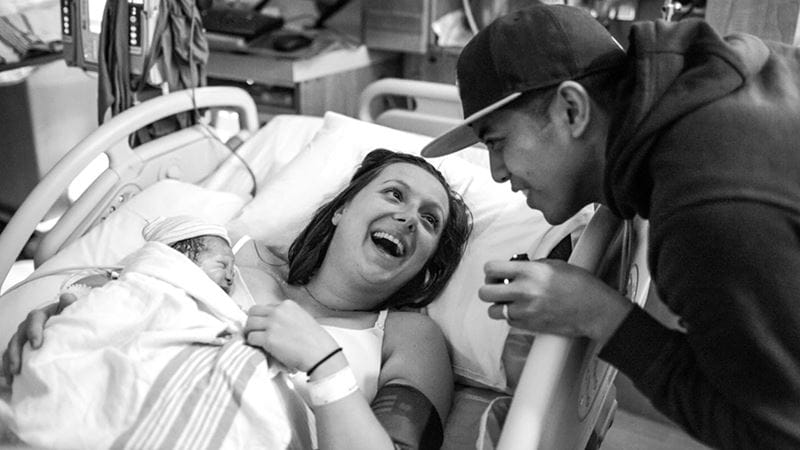 Man and woman just given birth in hospital