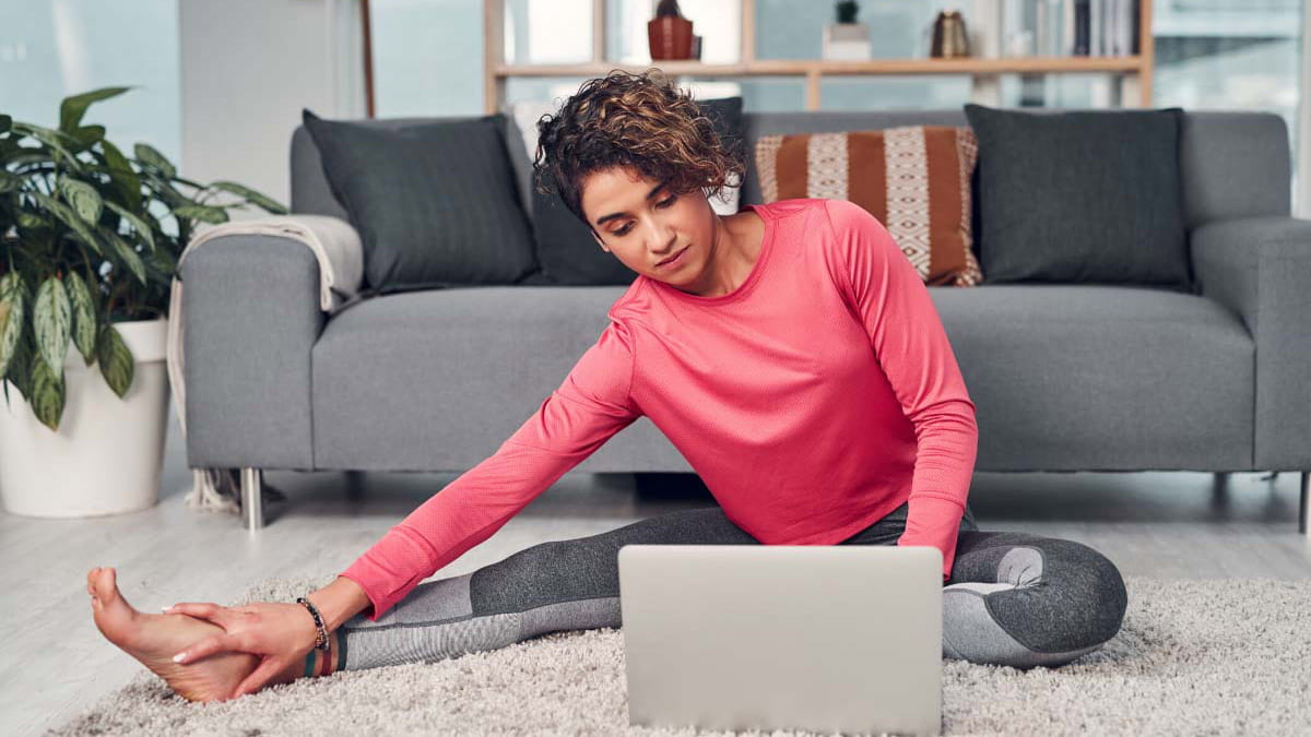 Woman receiving telehealth consultation at home