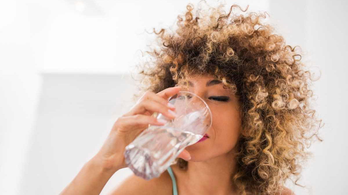 Woman drinking water