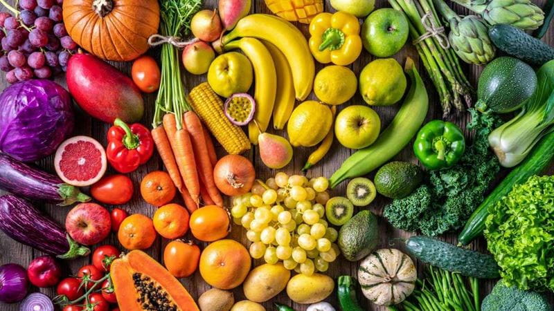 A rainbow of fruit and vegetables