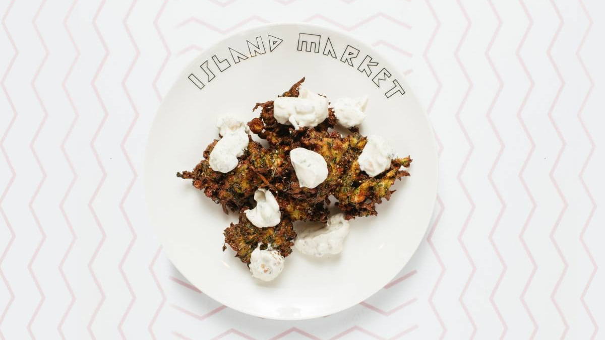 zucchini and haloumi fritters