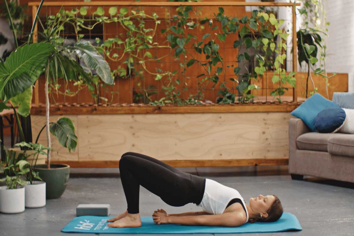 Woman on yoga mat