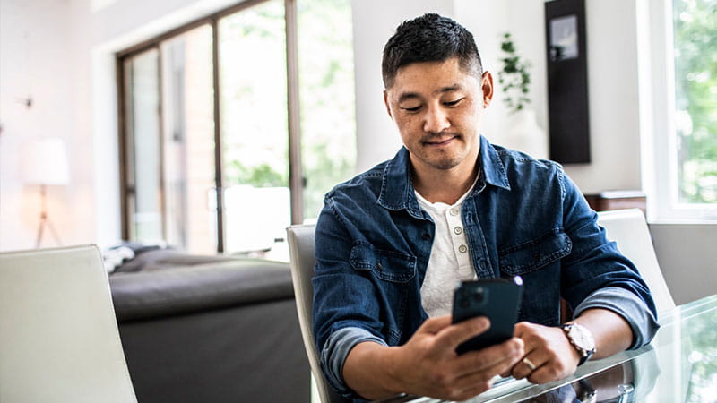 Man looking at phone