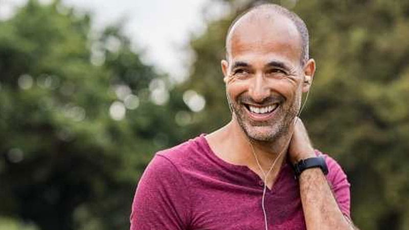 Man smiling after run