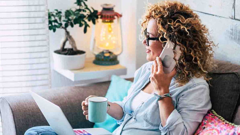 Woman speaking on phone