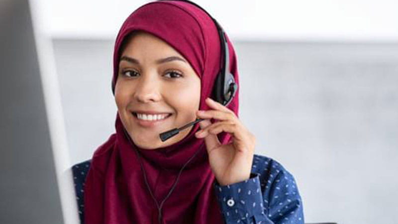 Woman taking phone call