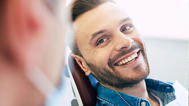 Young man in a dental chair
