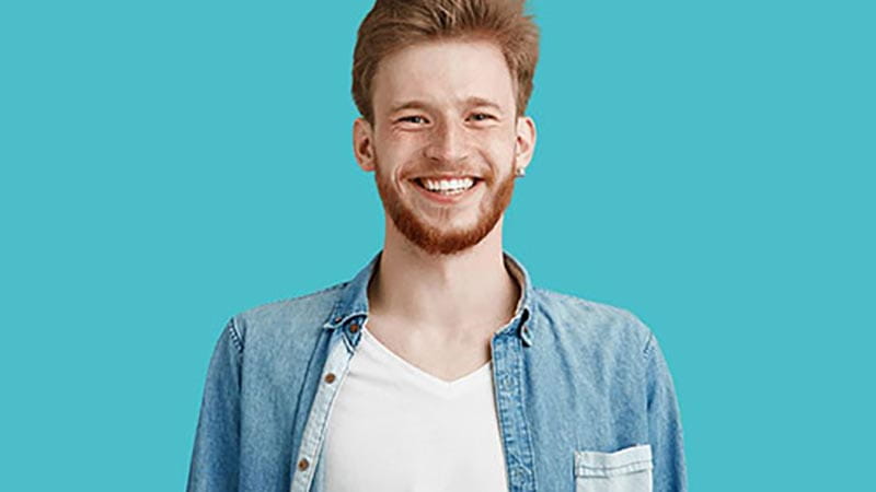 Young man smiling