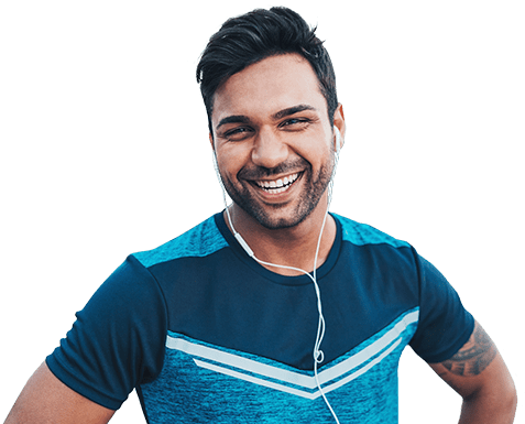 Man smiling after exercise