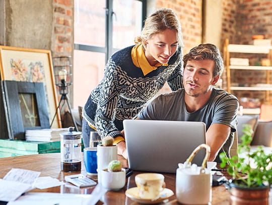 Couple on laptop