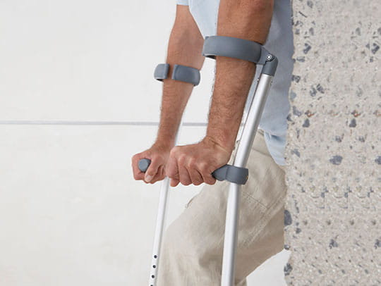 Man on crutches