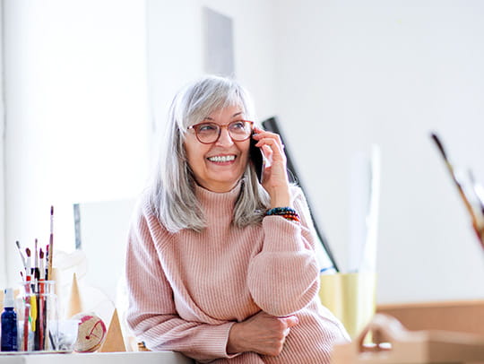 Older woman on phone