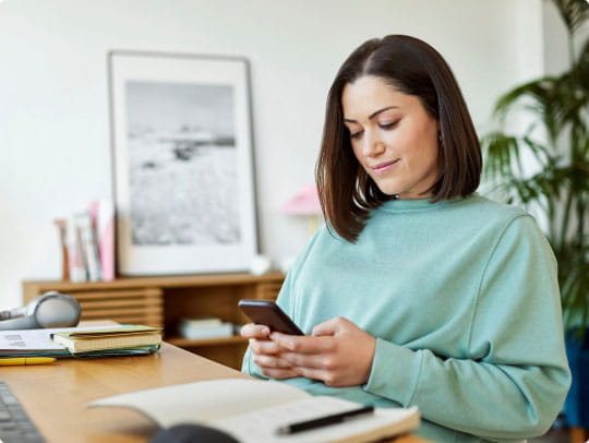 Woman messaging on phone