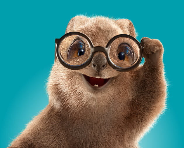 quokka with glasses