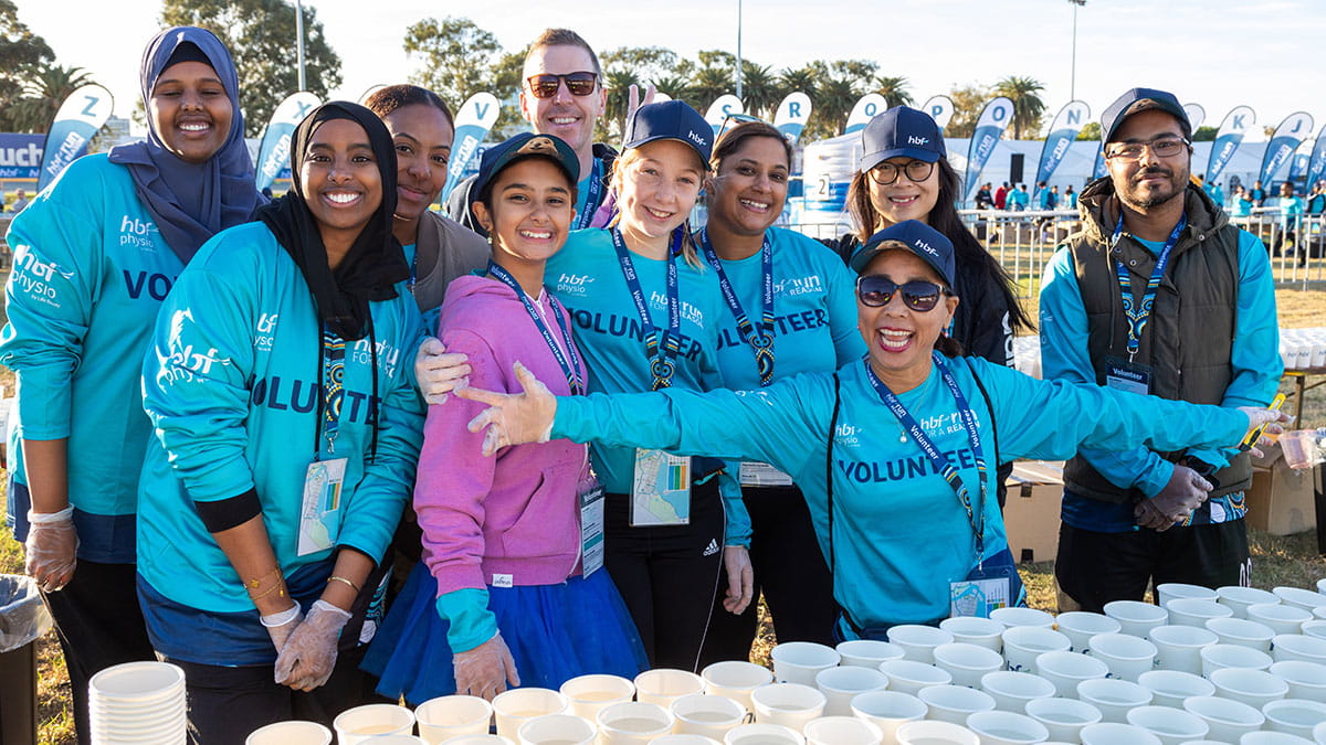 Smiling HBF Run for a Reason volunteers