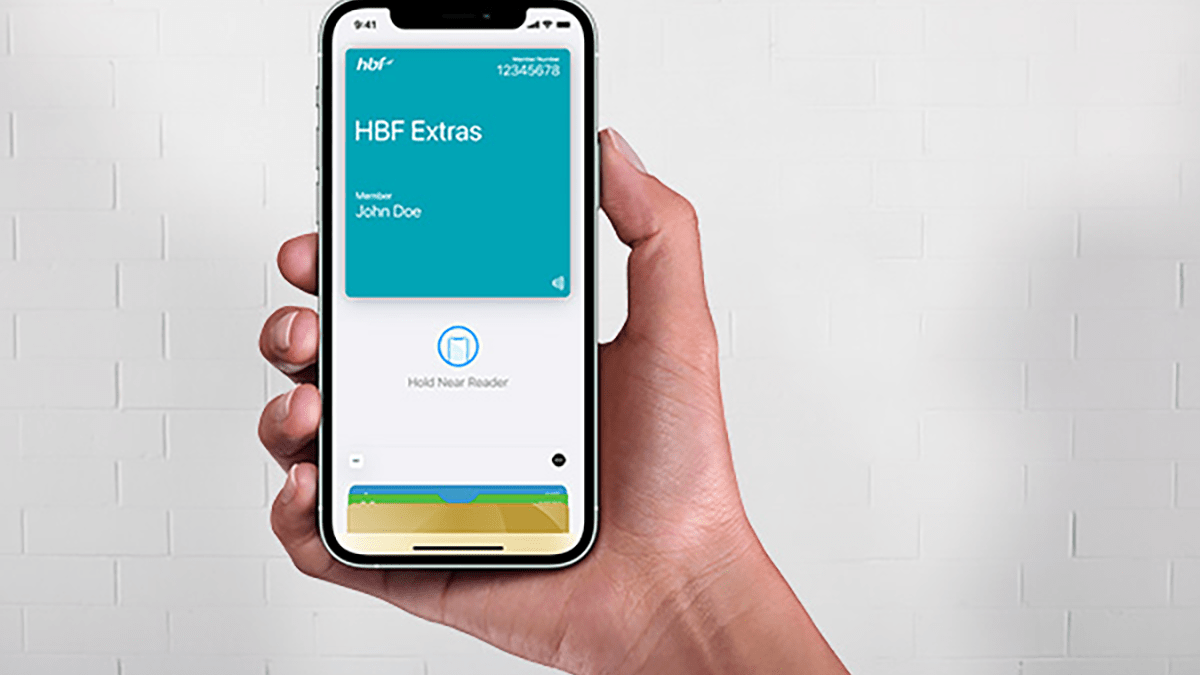 HBF member card on mobile phone screen