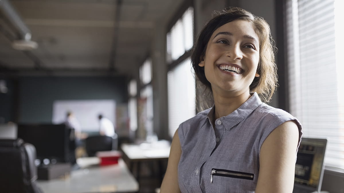 Woman smiling