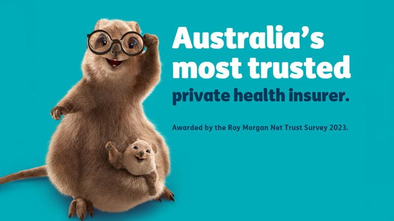 Quokka with baby in pouch