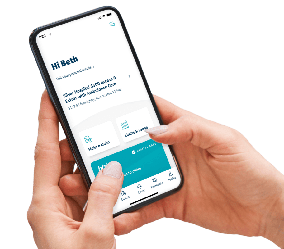 HBF App on mobile phone screen