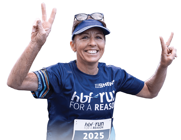 HBF Run for a Reason competitor smiling