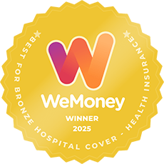 We Money Winner 2025 for Best Bronze Hospital Cover Health Insurance