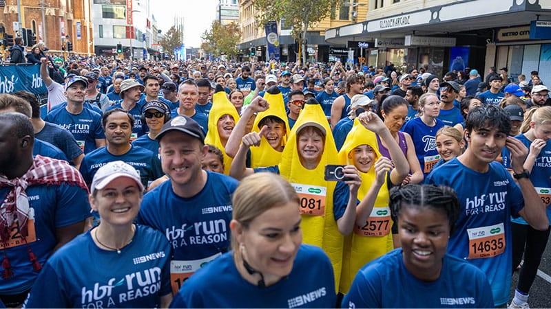 Run team in banana costumes