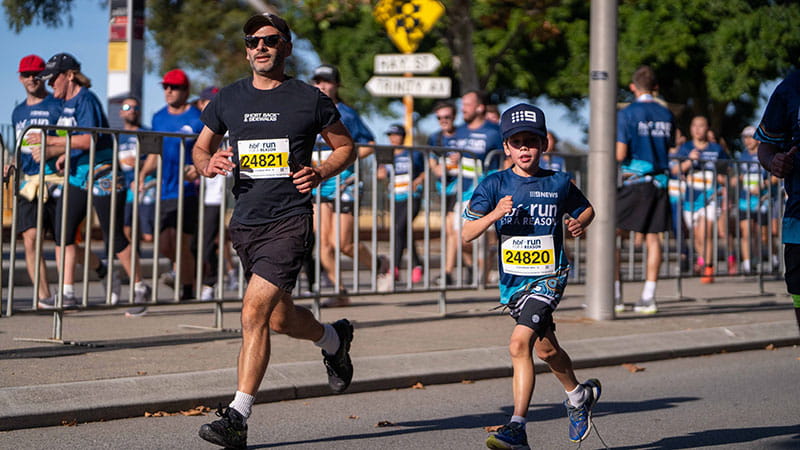 Father and son competing in HBf Run for a Reason