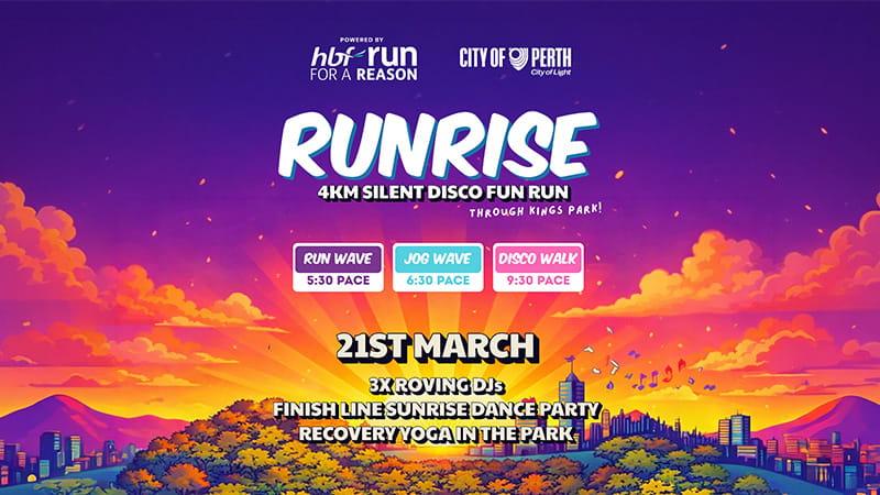 RUNRISE 4km silent disco fun run poster