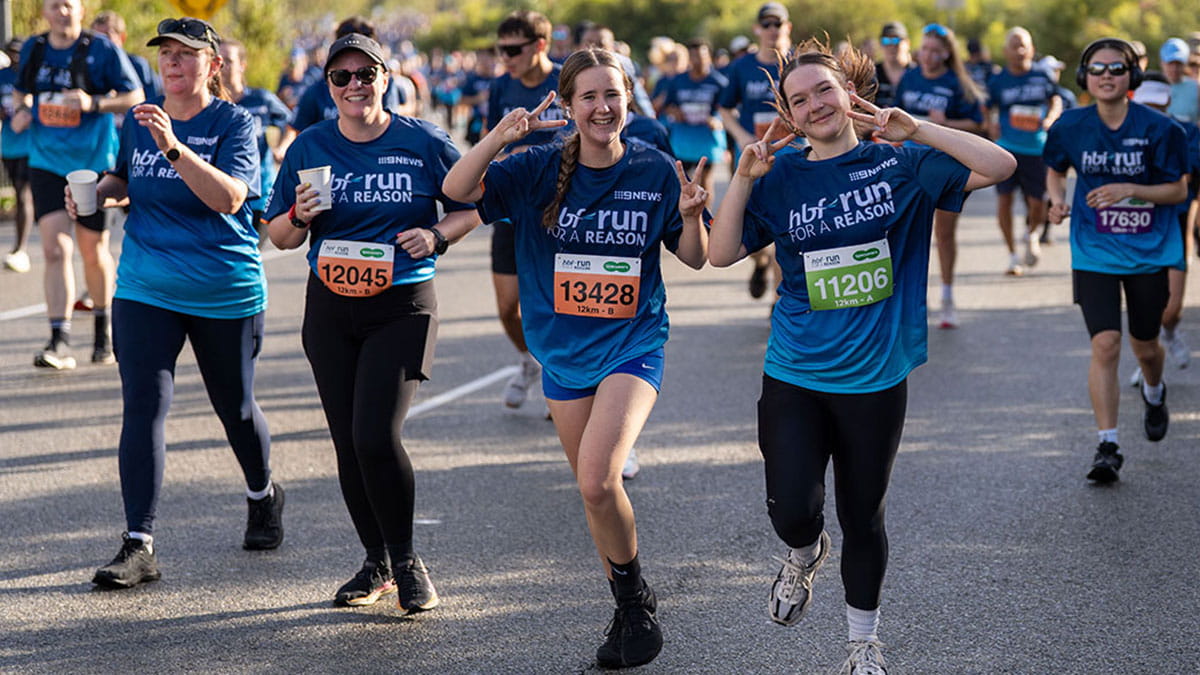 Participants running the 12km HBF run event