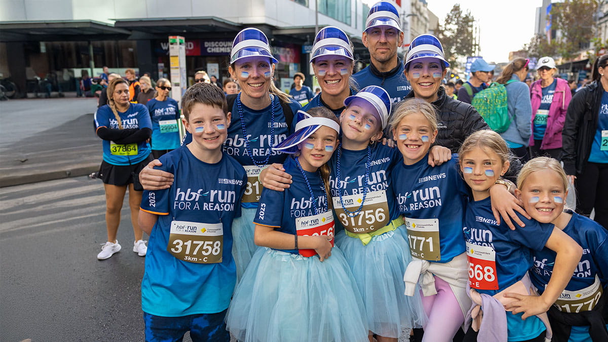 Participants running the 3km HBF run event